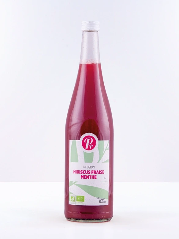 Infusion bio Hibiscus Fraise Menthe, Pressoirs de Provence